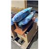 Image 7 : PALLET OF HOUSEHOLD ITEMS: PLASTIC BINS, MOTORIZED AWNING COVER, CORK BOARDS & MORE -