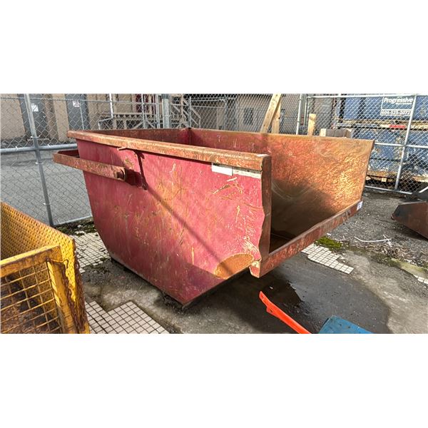 HEBING METAL TECHNIC 6' METAL CONCRETE/GRAVEL DUMP HOPPER WITH FORK SLOTS 53"W