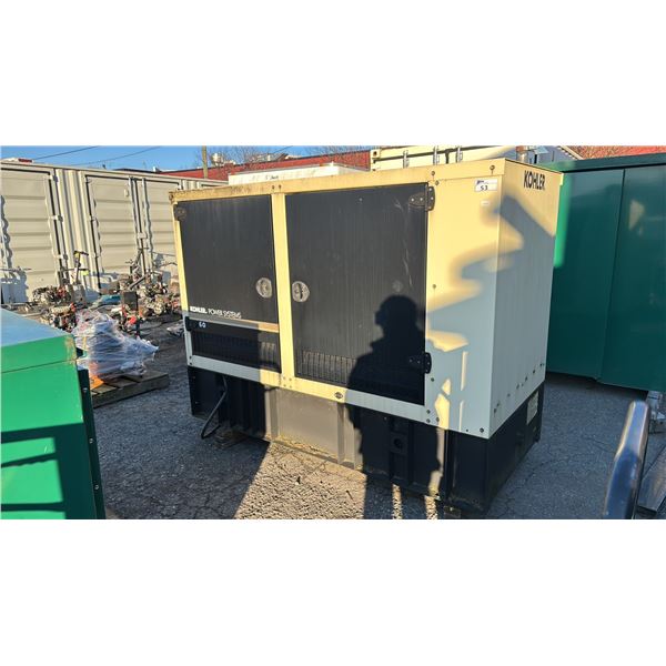 KOHLER POWER SYSTEMS 60 DIESEL GENERATOR 60RE0ZJD - 250 AMPS, 120/240 VOLTS, 60 KW, 1-PHASE, 60 HZ,