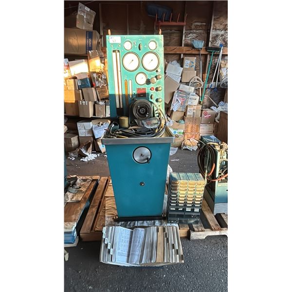 HARTRIDGE. SERIES 120 CUMMINS P T. PUMP TEST STAND WITH PARTS & MANUALS