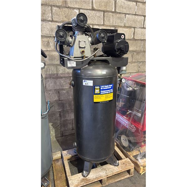 POWER FIST 5 HP SINGLE STAGE 60 GAL AIR COMPRESSOR - 140 PSI