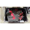 Image 1 : PLASTIC TOTE OF ASSORTED CANVAS TOOL BAGS