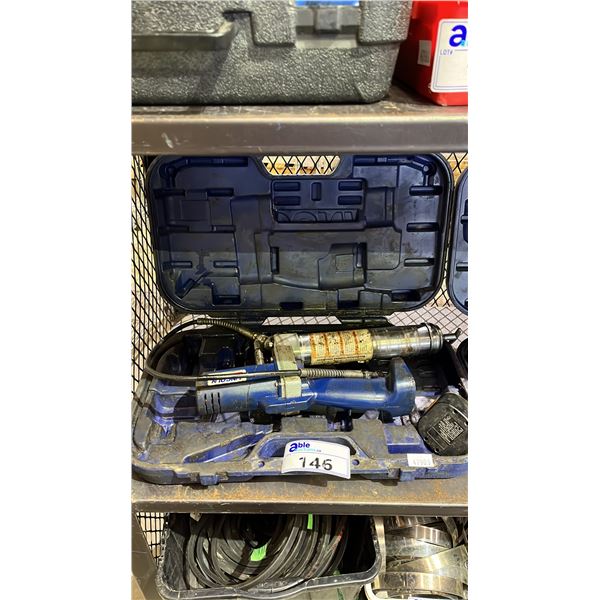 LINCOLN POWERLUBER CORDLESS GREASE GUN IN CASE