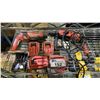 Image 1 : 1 CORDED & 1 CORDLESS HILTI HAMMER DRILL & 4 CHARGERS - *NO BATTERY*