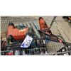 Image 3 : SHELF OF ASSORTED TOOLS: HILTI HAMMER DRILL, HITACHI COIL NAILER, METABO ANGLE GRINDER & MORE