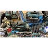 Image 3 : SHELF OF ASSORTED MAKITA TOOLS: HAMMER DRILL, JIG SAWS, BATTERY CHARGERS & MORE
