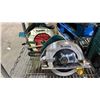 Image 2 : SHELF OF MAKITA TOOLS: CIRCULAR SAWS, JOBSITE RADIO, CORDLESS DRILLS & MORE