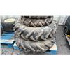 Image 3 : (4) TIGER BRAND TRACTOR TRAILER TIRES MOUNTED ON 6 BOLT METAL RIMS