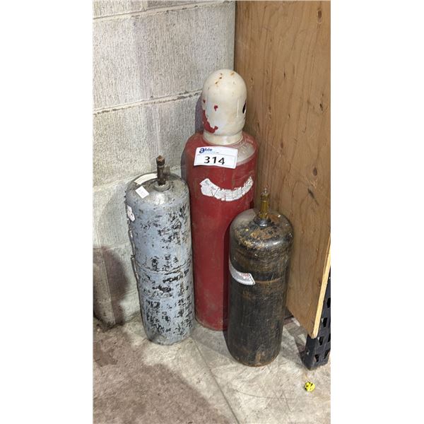 (3) ASSORTED ACETYLENE TANKS