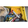 Image 3 : YELLOW METAL STORAGE CONTAINER & CONTENTS