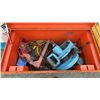 Image 3 : ORANGE METAL STORAGE CONTAINER & CONTENTS