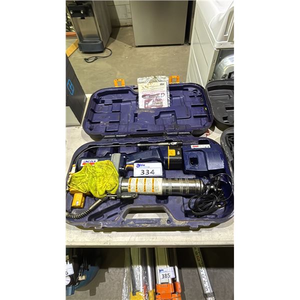 LINCOLN POWER LUBER CORDLESS GREASE GUN IN CASE