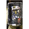 Image 1 : TOTE OF ASSORTED SCREWDRIVERS, FUEL PUMP ASSEMBLY, FOOT PUMP & MORE