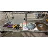 Image 1 : WELDING HELMET LENS FILTERS, 12" MAKITA CIRCULAR BLADE, HOSE NOZZLE, STEEL WELDING WIRE & MORE