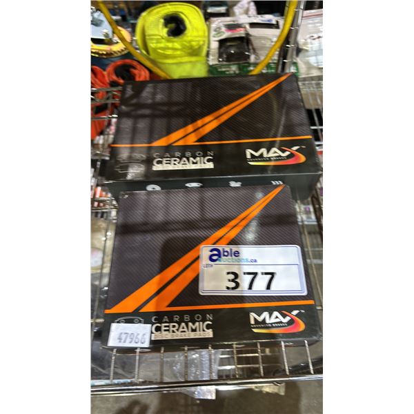 (2) BOXES OF MAX CARBON CERAMIC DISK BRAKE PADS: D1596 & D1589