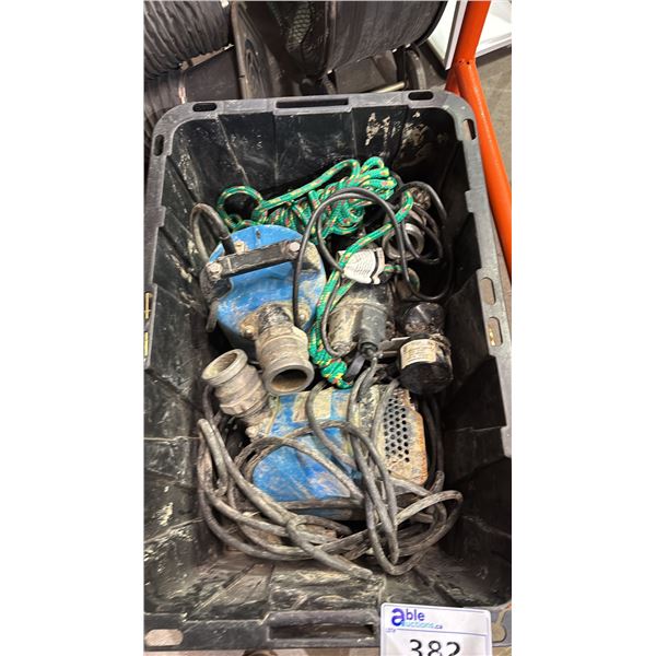 TOTE CONTAINING (2) TSUNAMI SUBMERSIBLE PUMPS