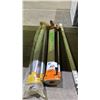 Image 1 : (2) SURVEYING TRIPODS & TELESCOPIC GRADE ROD