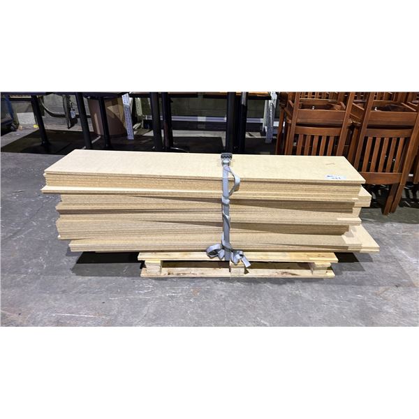 PALLET OF 69" X 15" WOOD SHELVES - *MUST TAKE ALL ON PALLET*