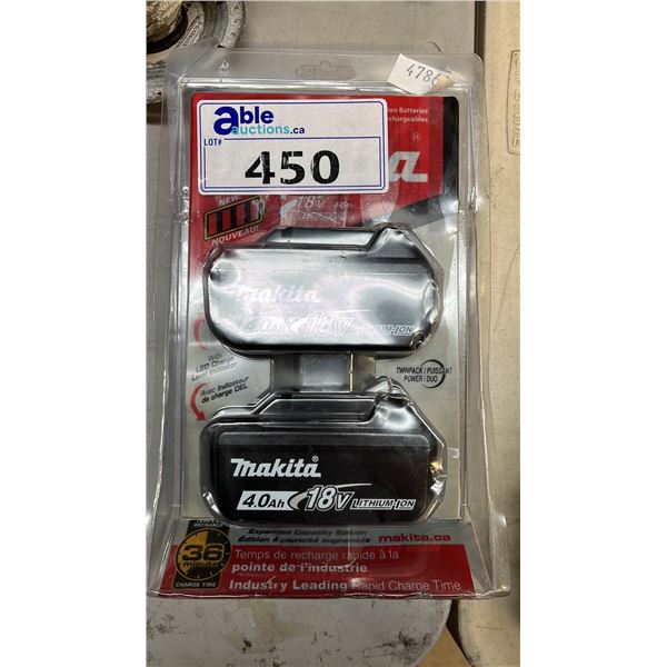 (2) MAKITA RECHARGEABLE LITHIUM ION BATTERIES