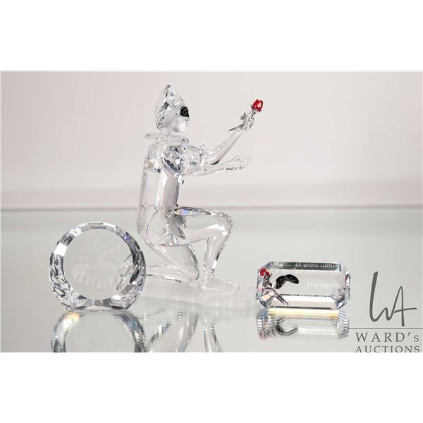 Swarovski crystal "Harlequin" no. 254044, 5 1/2" in height. From the 1999 Masquerade Trilogy. Includ