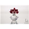 Image 1 : Swarovski crystal vase of red roses. no. 283394, 2 3/4" in height. Designed for the 15th anniversary