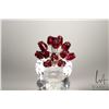 Image 2 : Swarovski crystal vase of red roses. no. 283394, 2 3/4" in height. Designed for the 15th anniversary