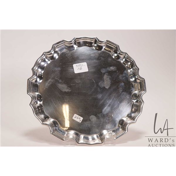 Birks Sterling silver tray with sculpted edge 8" diameter
