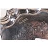 Image 2 : Sheffield 1904 sterling silver tray with sculpted edge and engraved interior. 7-1/4" in diameter