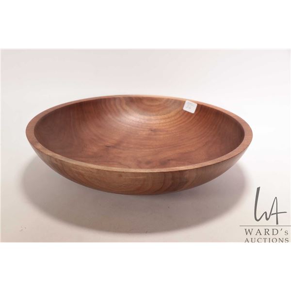 Brian McEvoy, artisan made decorative Black walnut turned bowl, 14" in diameter X 3 1/4" in height. 