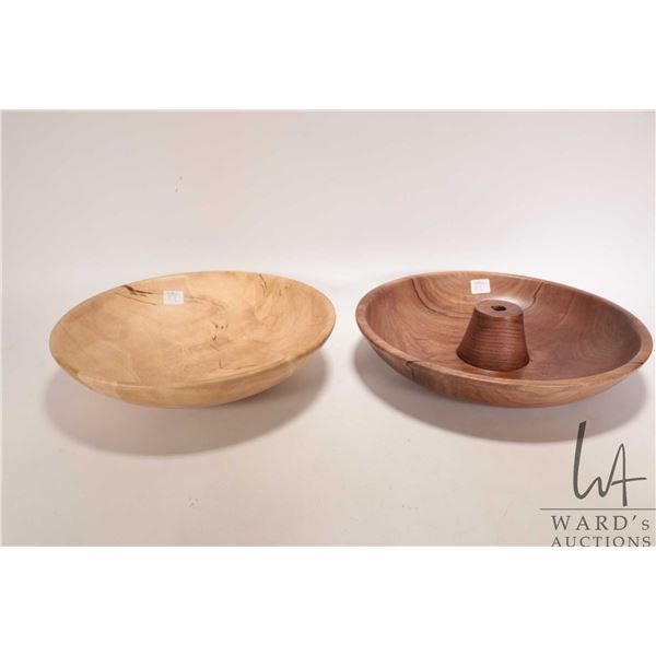 Brian McEvoy, artisan made decorative Paper Birch burl wood turned bowl, 12" X 2 3/4" in height. Sig