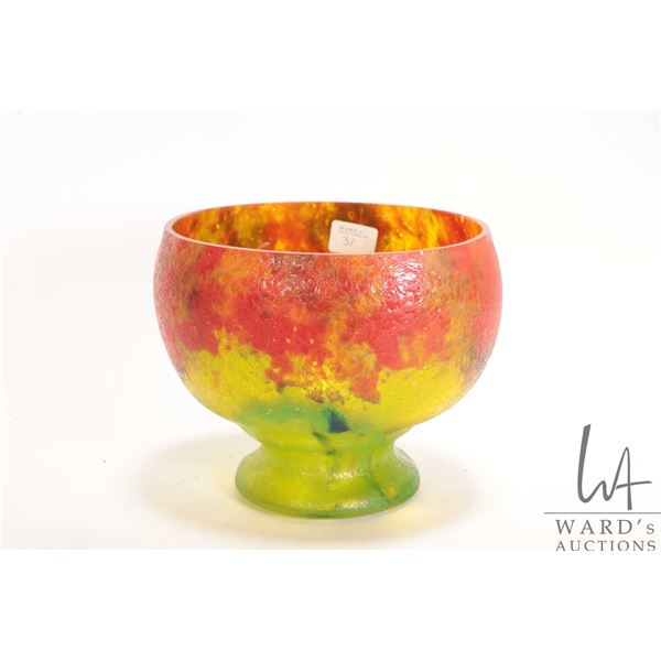 Unsigned Ernest Steinwald & Co. Czechslovakian glass vase, model 65 with multiple colours and ice cr