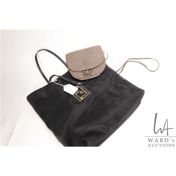 Two vintage Fendi bags including nylon shopper and small canvas and lether crossbody   Note: Buyer m