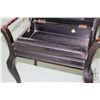 Image 4 : Vintage ebonized style flip lid piano stool with tapestry upholstered lid and flip up seat adjuster,