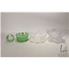 Image 1 : Four pieces of collectible vintage glass including footed diamond patterned American glass bowl, Nor