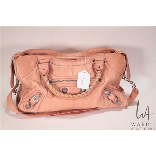 Vintage Balenciaga City Bag pink leather purse ( note: missing one top zipper pull) plus a Moschino 