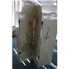 Image 4 : Four panel, hand painted room divider with crackle finish and decorative Jacobean flowers on front s