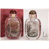 Image 2 : Two reverse inside painted "Mystic China Mountain Scene" snuff bottles
