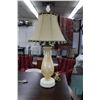 Image 1 : Vintage Alacite luster table lamp with shade, note: original finial, 25" in height
