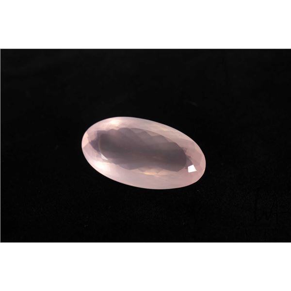 75.5ct oval natural rose quartz gemstone with certificate provided by consignor