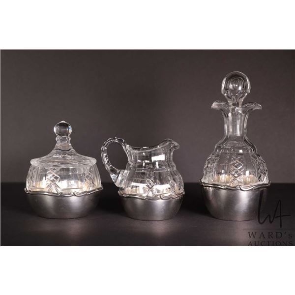 Prague .800 silver 3 piece cruet set