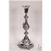 Image 1 : Antique Russian .840 silver candlestick footed with repousse decoration, circa 1840, 13-1/2" in heig