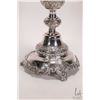 Image 2 : Antique Russian .840 silver candlestick footed with repousse decoration, circa 1840, 13-1/2" in heig