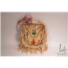 Image 1 : Canadian Indigenous suede and wool purse with muslin lining and beaded decoration