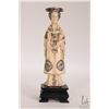 Image 1 : Carved ivory figure of a woman in decorative scrimshaw Imperial dress, 5" in height. Can not be ship