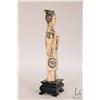Image 3 : Carved ivory figure of a woman in decorative scrimshaw Imperial dress, 5" in height. Can not be ship