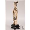 Image 4 : Carved ivory figure of a woman in decorative scrimshaw Imperial dress, 5" in height. Can not be ship
