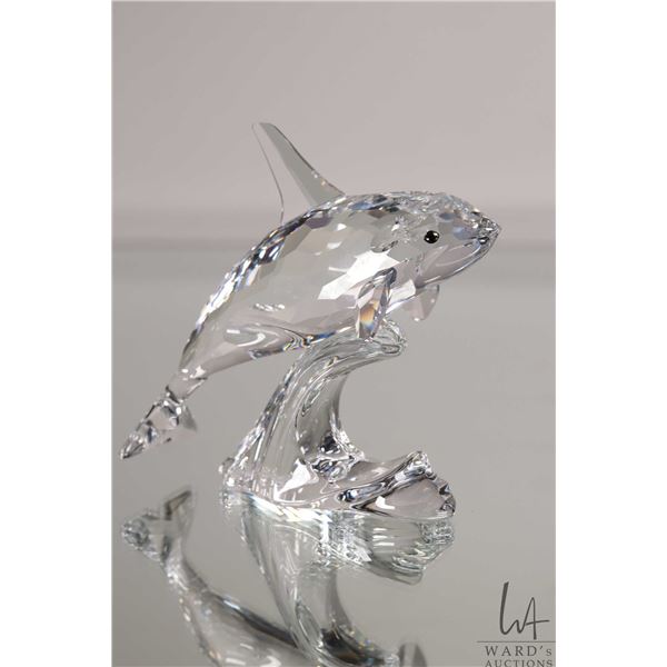 Swarovski crystal " Orca" no. 6229239 4" in height, from the South Seas Collection. Includes origina