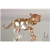 Image 1 : Swarovski amber crystal standing baby tiger no. 101667, 2 1/4" in height. Includes original box