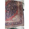 Image 1 : Iranian wool carpet "Kashan' with center medallion on blue background with overall floral design and