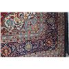 Image 2 : Iranian wool carpet "Kashan' with center medallion on blue background with overall floral design and